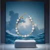 Pearls, natural freshwater pearls, paired with 18K gold accessories, fashionable pearls details Picture